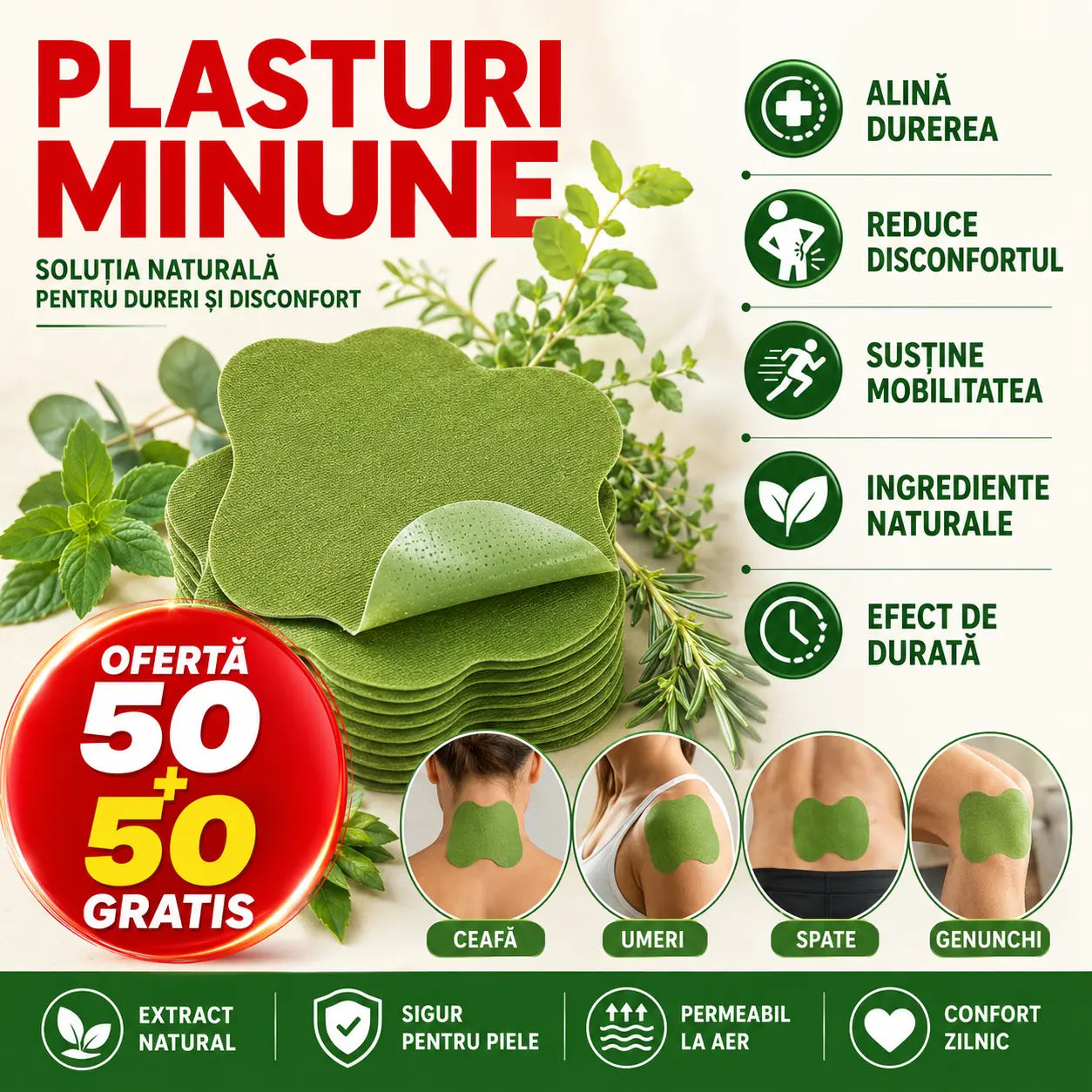 Plasturi minune cu pelin pentru ameliorarea durerilor